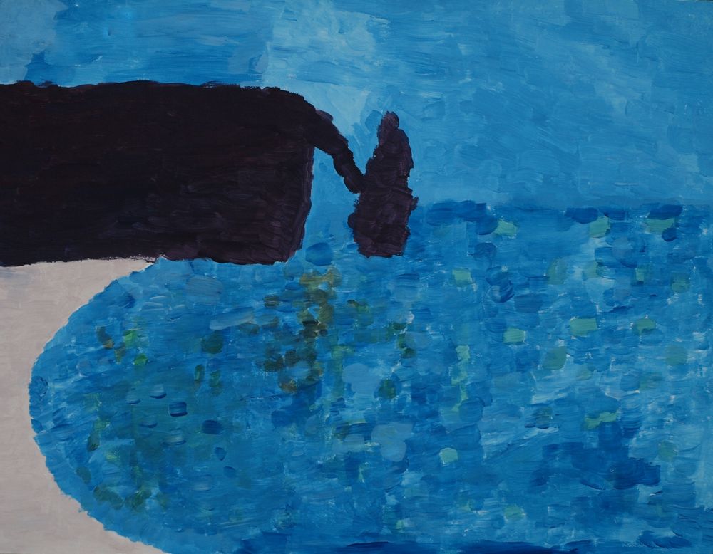 Peindre une falaise d’Etretat -presque - comme C. Monet (2), par Juliette S.